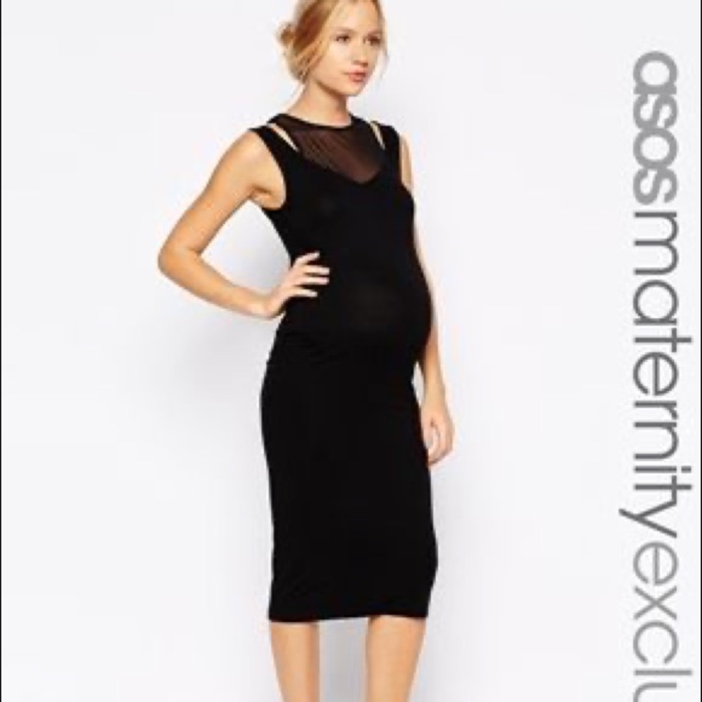 ASOS Maternity Body-Con Dress With Sheer Insert